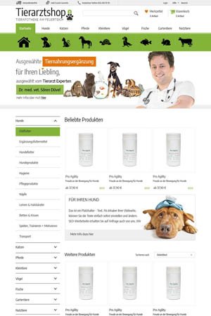 Webdesign für Tierartzshop