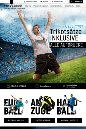 Webdesign für Trikot Designer