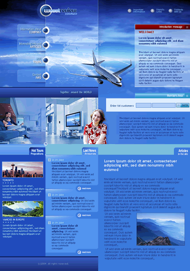 Webdesign Thema "Flugreisen"