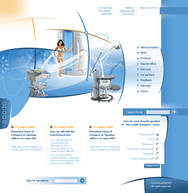 Webdesign Thema "Wellness-Geräte"