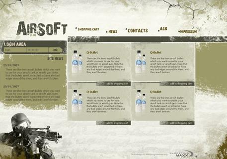 Webseite zum Verkauf von Airsoftmonition