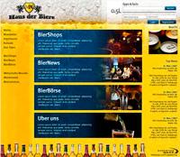 Webdesign zum Thema "Haus der Biere"