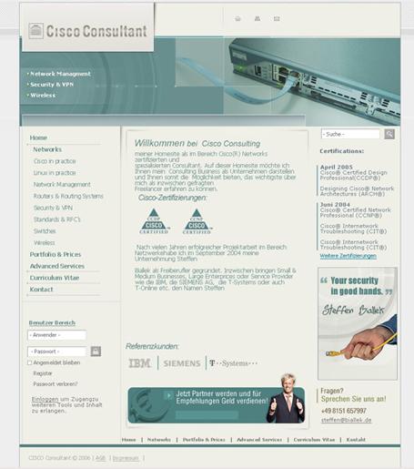 Webdesign Thema "CISCO Consultant"