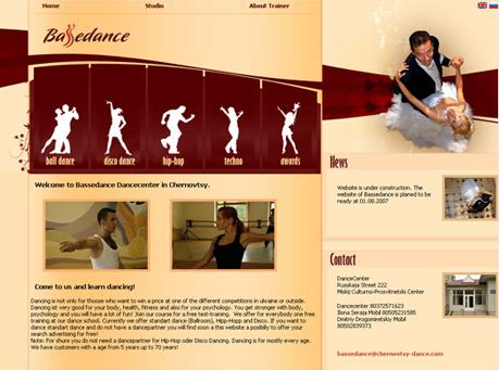 Webdesign Thema "Tanzstudio"