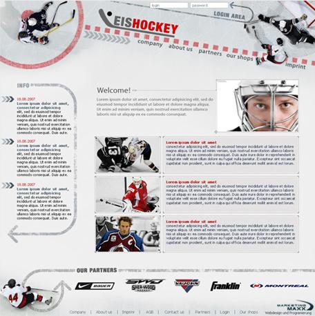 Webdesign und Umsetzung der Hockeyseite