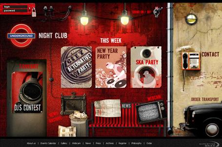 Webdesign für einen Nightclub