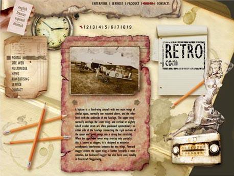 Webdesign Thema Retro