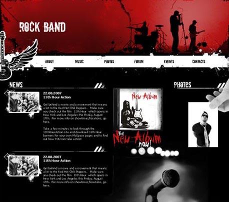 Webdesign Thema "Rockband"